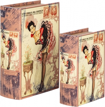 Набор из двух шкатулок в виде книг Nessa 19X8X27 / 14X6X20 CM