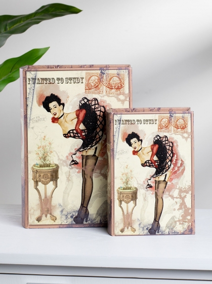 Набор из двух шкатулок в виде книг Nessa 19X8X27 / 14X6X20 CM 3