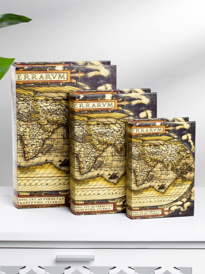 Набор из трёх шкатулок в виде книг Ancient World 21X8X29 / 17X7X24 / 13X5X19 CM 6