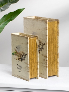 Набор из двух шкатулок в виде книг Animals 19X7X27 / 14X5X20 CM