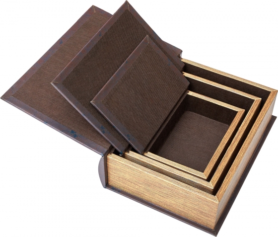 Комплект из трёх шкатулок в виде книг Arthur 21X8X29 / 19X7X27 / 14X5X20 CM 8