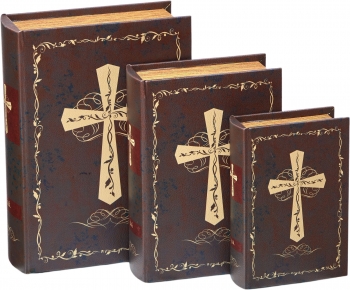 Комплект из трёх шкатулок в виде книг Arthur 21X8X29 / 19X7X27 / 14X5X20 CM
