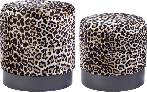 Набор из двух пуфов Leopard 40X40X45 / 35X35X34 CM 1