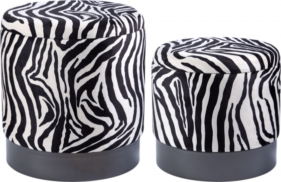 Набор из двух пуфов Zebra 40X40X45 / 35X35X34 CM 1