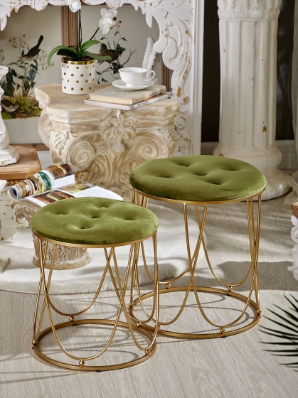 Пуфы набор из двух предметов Terese 40X40X45 / 35X35X40 CM 3