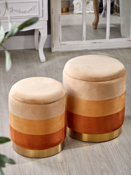 Комплект из двух пуфов Sten 38X38X43 / 35X35X40 CM 3