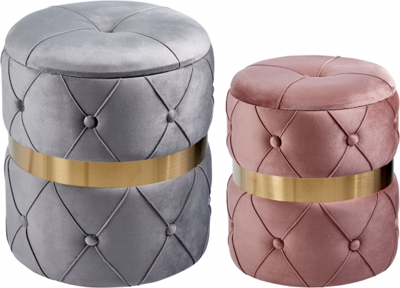 Набор из двух пуфов Ann-Kristin 40X40X45 / 35X35X40 CM 1