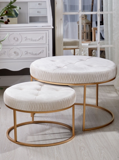 Набор из двух пуфов Sonja 81X81X53 / 61X61X43 CM 3