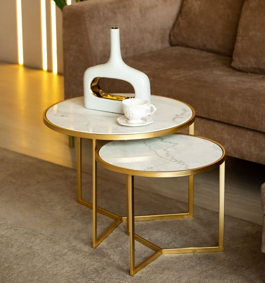 Комплект из двух столиков Jotsana 60X60X46 / 50X50X41 CM 4