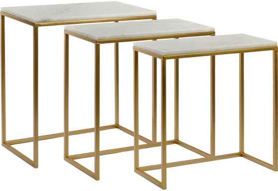 Комплект из трёх вспомогательных столиков Jai 62X32X64 / 57X29X59 / 52X26X54 CM 1