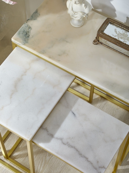 Комплект из трёх вспомогательных столиков Jai 62X32X64 / 57X29X59 / 52X26X54 CM 6