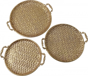 Комплект из трёх декоративных подносов Heleina 44X39X7 / 40X34X7 / 35X30X7 CM