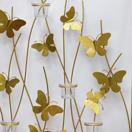 Декор настенный с подсвечниками Butterfly 48X91 CM 3