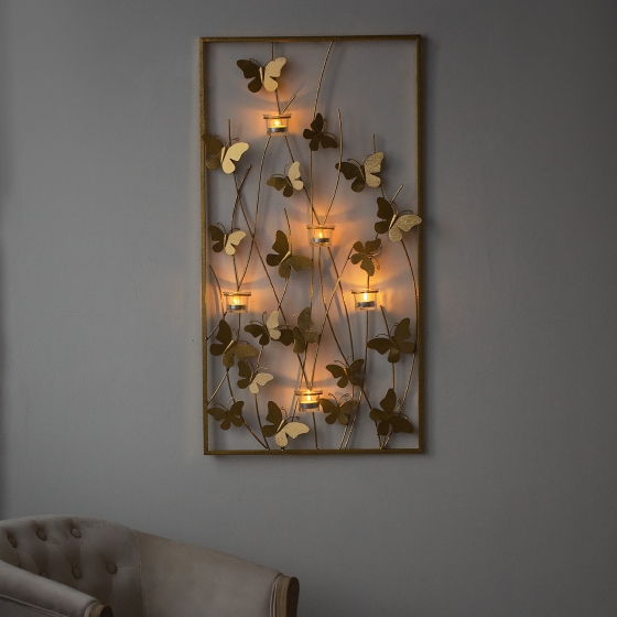 Декор настенный с подсвечниками Butterfly 48X91 CM 7