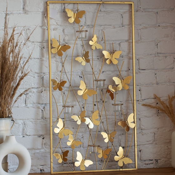 Декор настенный с подсвечниками Butterfly 48X91 CM 5