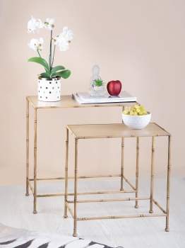 Набор из двух столиков Bamboo 56X32X55 / 47X29X47 CM