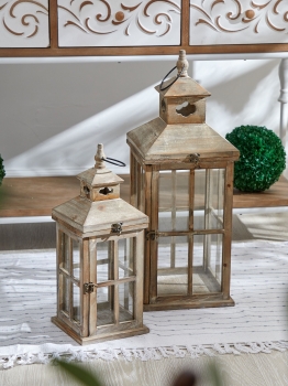 Подсвечники-фонари Galla 25X25X65 / 18X18X47 CM