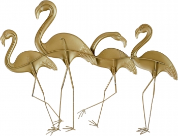 Настенное панно из металла Flamingo 76X59 CM
