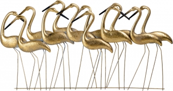 Настенное панно из металла Cranes 82X42 CM