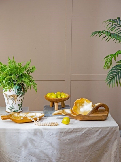 Блюдо из тикового дерева Ymir  40X26X6 CM 4