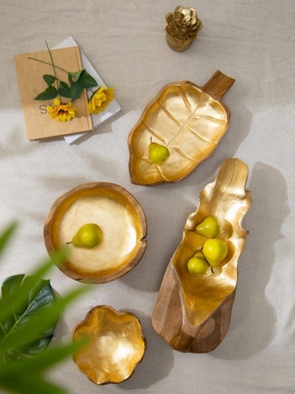 Блюдо из тикового дерева Ymir  40X26X6 CM 2