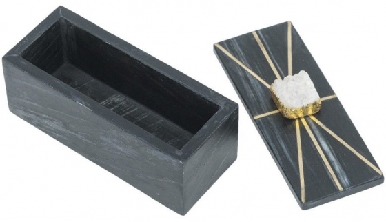 Шкатулка из черного мрамора Angharad 19X8X8 CM 2