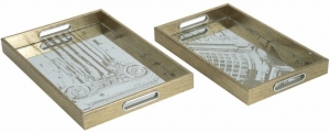 Комплект из двух декоративных подносов Lujza 45X30X5 / 39X25X5 CM