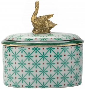 Шкатулка с лебедем 13х9х12см