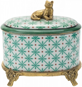 Шкатулка на ножках с кошечкой 13х9х12см