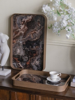 Комплект из двух декоративных подносов Acantha 51X33X5 / 42X26X5 CM