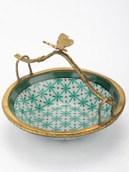 Декоративная корзинка с бабочкой Изумрудное кружево 17X15X13 CM
