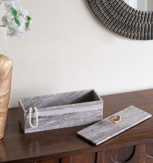 Шкатулка из натурального мрамора Balor 38X13X16 CM 3