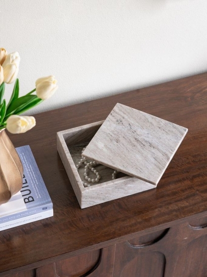 Шкатулка из натурального мрамора Balor 20X20X8 CM 2