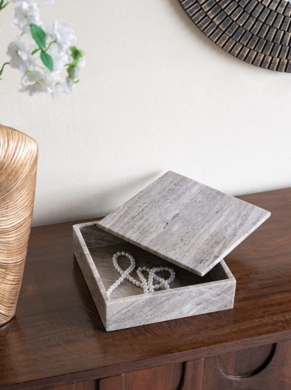 Шкатулка из натурального мрамора Balor 25X25X8 CM 2