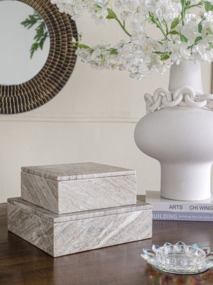 Шкатулка из натурального мрамора Balor 25X25X8 CM 3