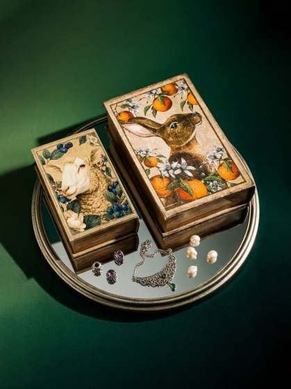 Набор из двух шкатулок в виде книг Bebinn 18X7X27 / 13X5X22 CM 4