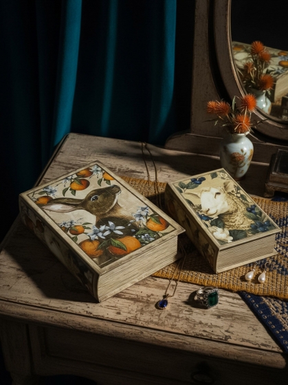 Набор из двух шкатулок в виде книг Bebinn 18X7X27 / 13X5X22 CM 9