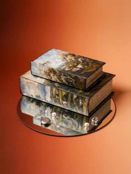 Набор из двух шкатулок в виде книг Bedivere 18X7X27 / 13X5X22 CM 9