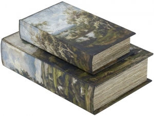 Набор из двух шкатулок в виде книг Bedivere 18X7X27 / 13X5X22 CM