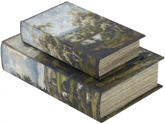 Набор из двух шкатулок в виде книг Bedivere 18X7X27 / 13X5X22 CM 1