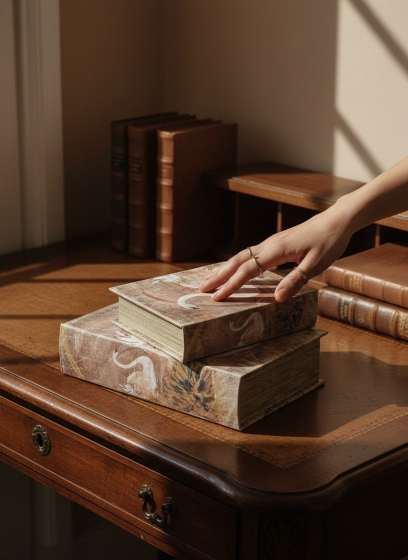 Набор из двух шкатулок в виде книг Belenos 18X7X27 / 13X5X22 CM 5