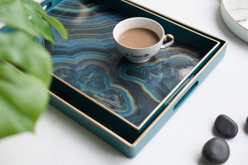 Набор из двух декоративных подносов Justina 48X36X5 / 46X30X5 CM