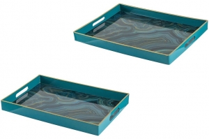 Набор из двух декоративных подносов Justina 48X36X5 / 46X30X5 CM