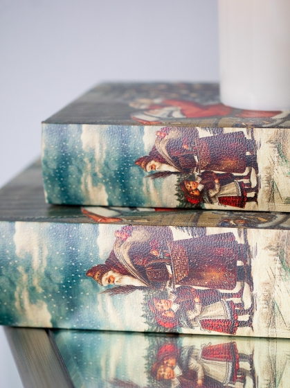 Набор из двух шкатулок в виде книг Xmas 27X7X33 / 25X5X25 CM 9