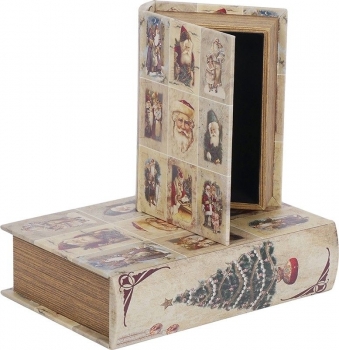 Набор из двух шкатулок в виде книг Xmas Tree 27X7X33 / 25X5X25 CM
