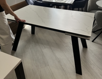 Раскладной стол МОРИС-2 140 MATTE белый мрамор 140X80X76 CM