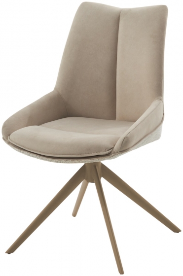 Стул OSKAR 360 град. поворот. RIELY-111 / PRESENT-120 Кремовый / Шампань каркас, ®DISAUR 1