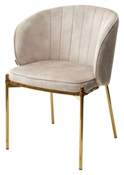 Стул DIANA UF912-11B античный бежевый, велюр / золотой каркас 55X57X82 CM