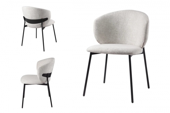 Стул БЕЛЛА, цвет H-06 Бежевый, велюр / черный каркас 1