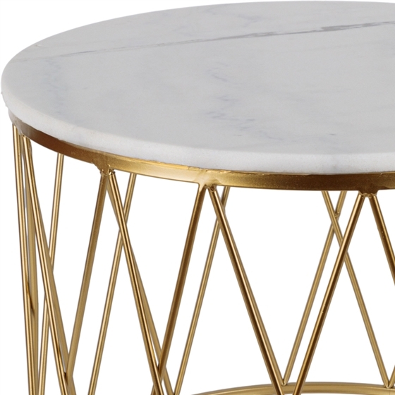 Кофейный столик Nuce 59X59X45 CM с белым мрамором  3